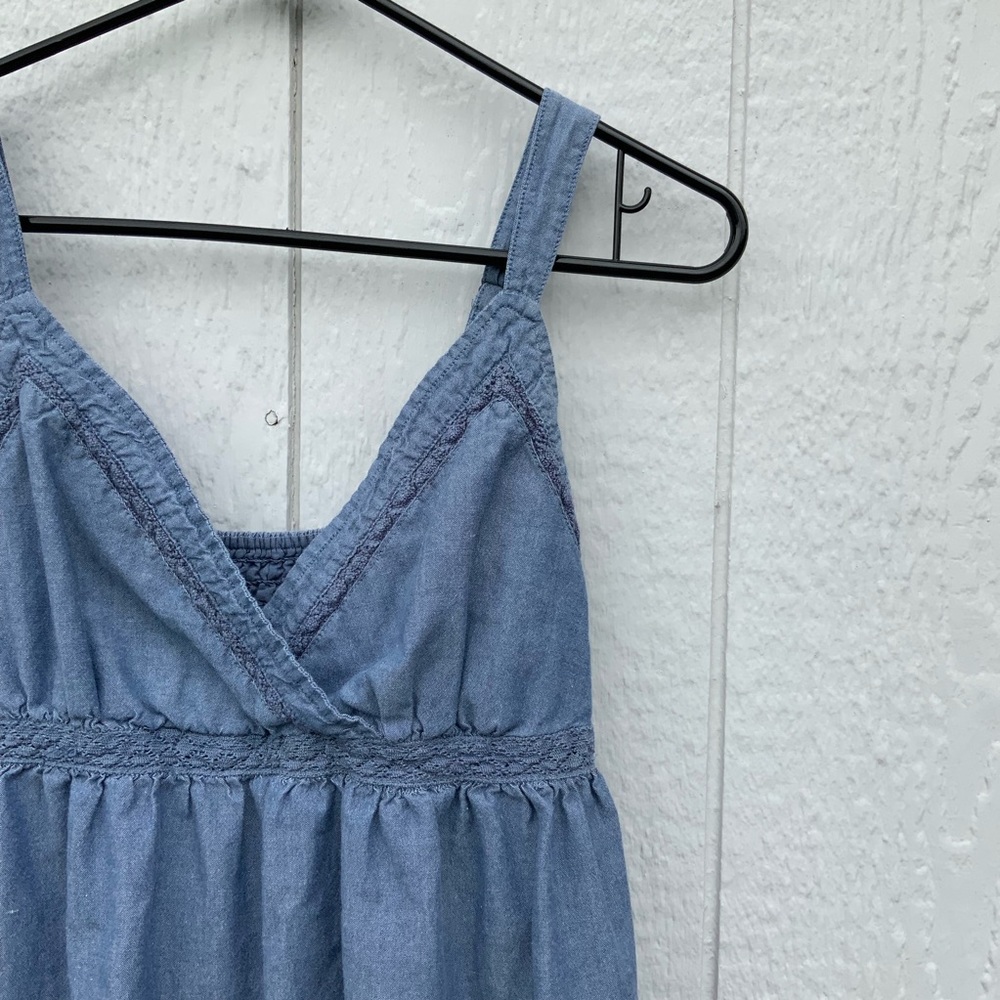 Blue, chambray, tank dress